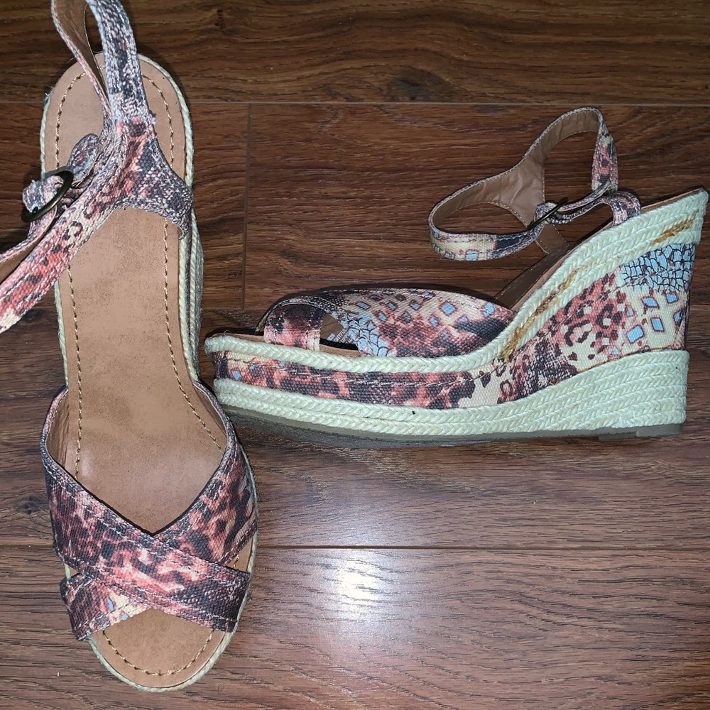 Funky Nine West Leopard Wedges